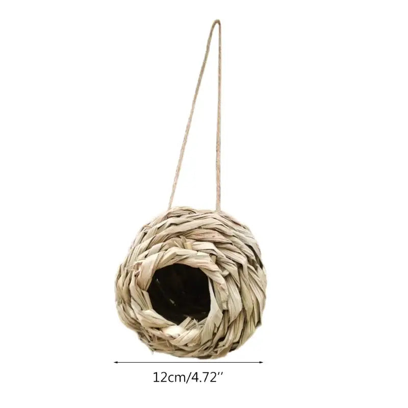 Rustic handwoven natural grass bird cage outdoor garden decor