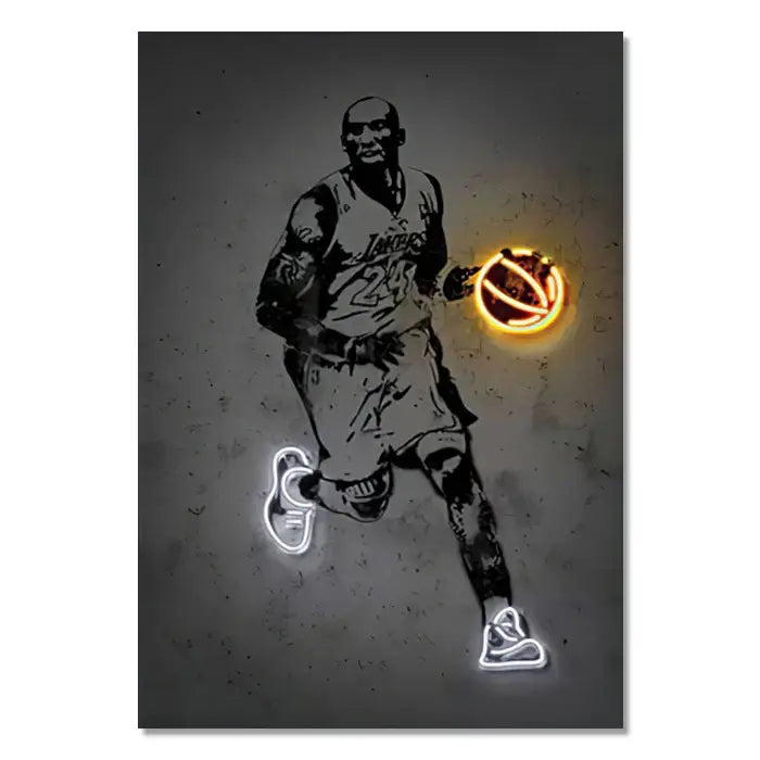 Neon football player sports stars wall art bedroom decor