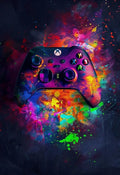 Vibrant neon video game posters set for gamer bedroom canvas art