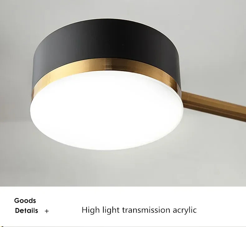 Modern black & gold geometric pendant light living room chandelier