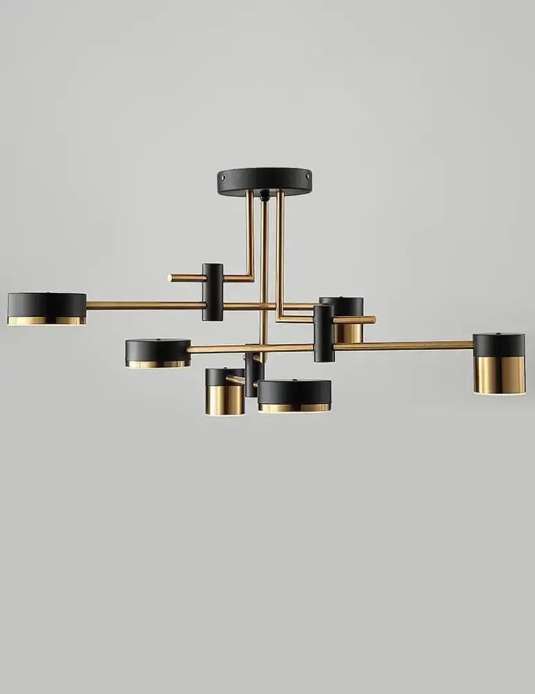 Modern black & gold geometric pendant light living room chandelier