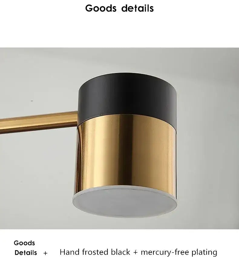Modern black & gold geometric pendant light living room chandelier