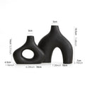 Organic matte black nordic ceramic vases – living room home decor