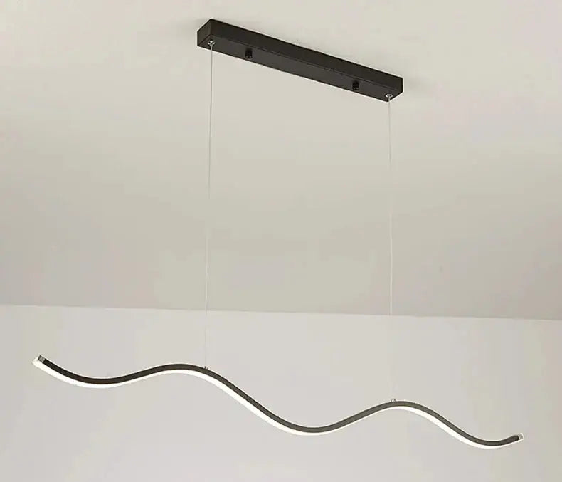 Modern curved led pendant light dining room decor