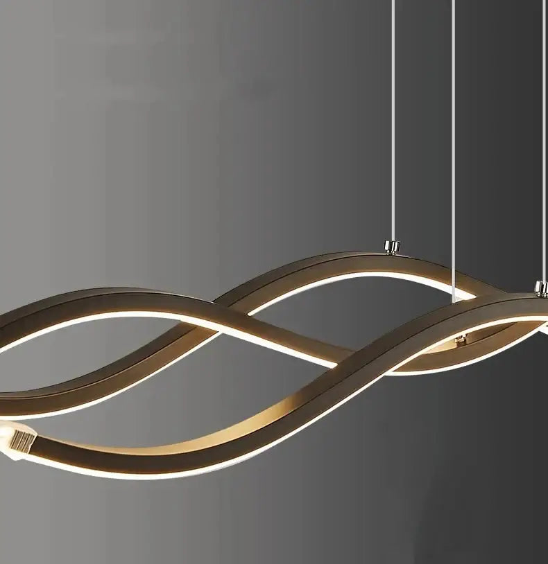 Modern curved led pendant light dining room decor