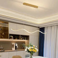 Modern curved led pendant light dining room decor