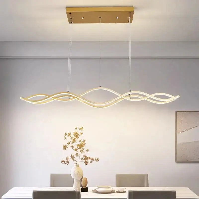 Modern white wavy led pendant light dining room chandelier