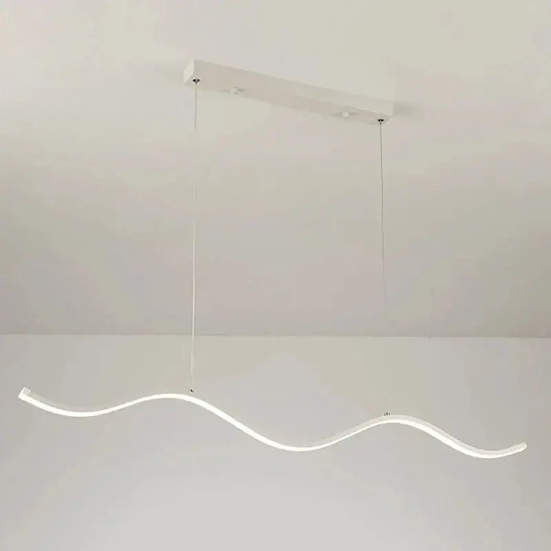 Modern black & white wavy led pendant lights for dining room