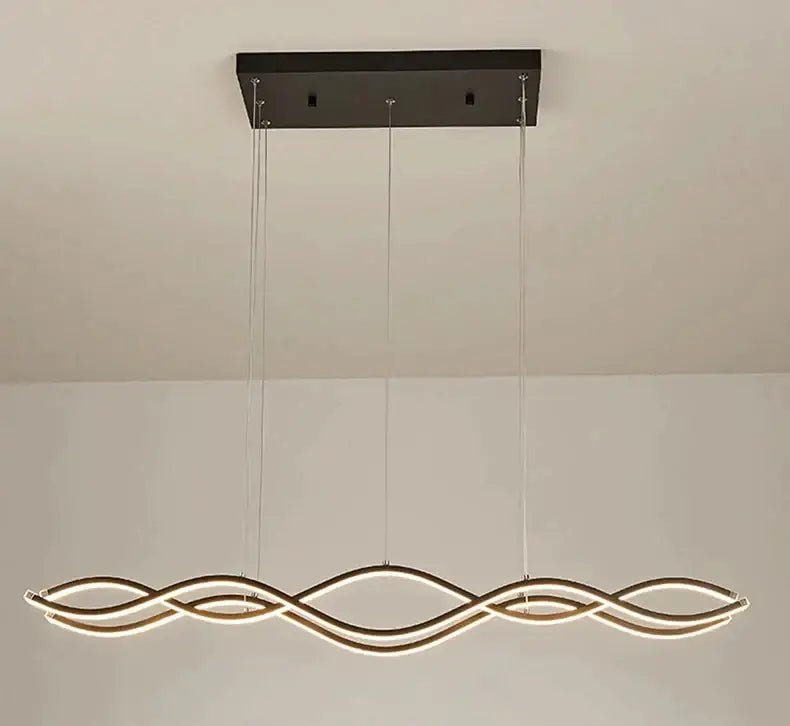 Modern gold led wave chandelier dining room nordic lighting