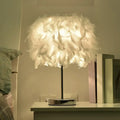 Nordic feather table lamp white pink bedroom light 110v-120v