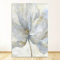 Blue & gold flower abstract framed canvas art set living room decor