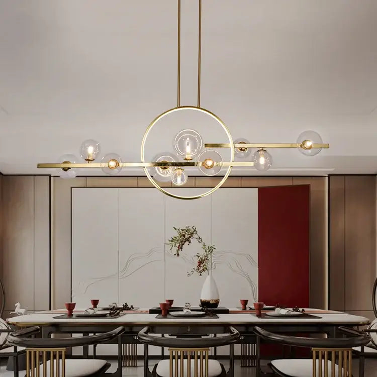 Modern black nordic glass bubble led chandelier dining room light