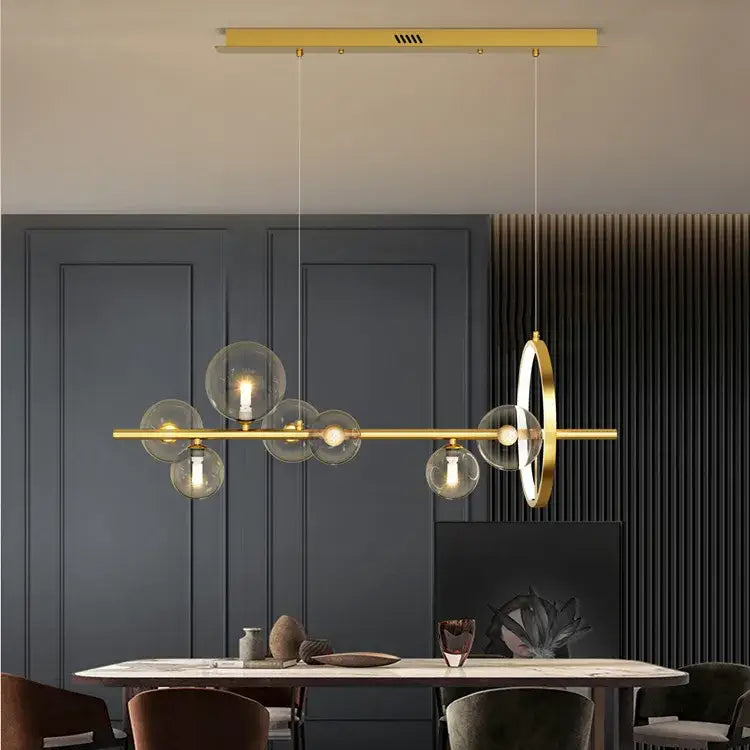 Modern black nordic glass bubble led chandelier dining room light