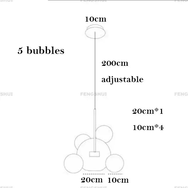 Modern 7 globe glass led chandelier living room light