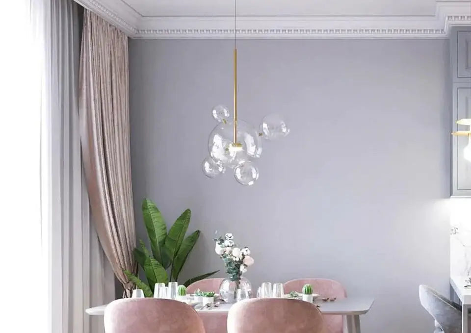 Modern 7 globe glass led chandelier living room light