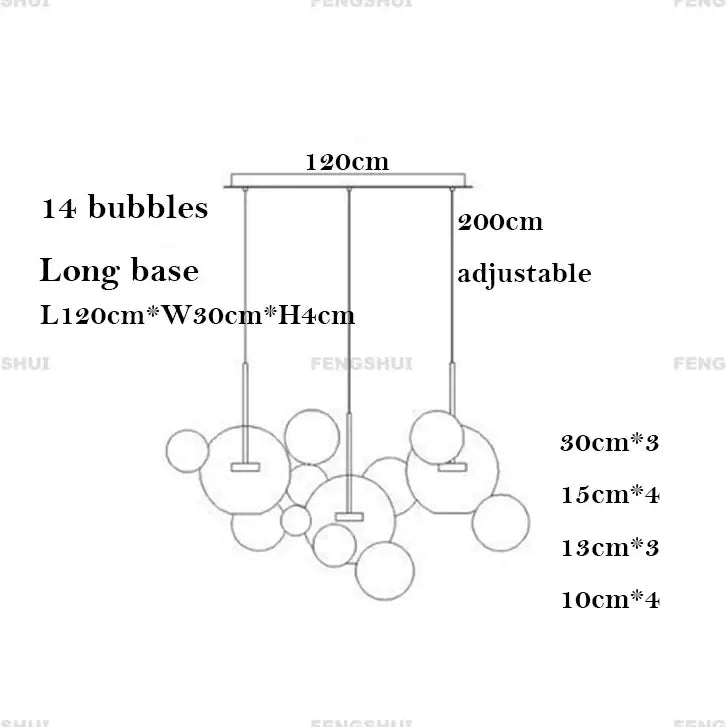 Modern minimalist nordic led bubble chandelier living room pendant light