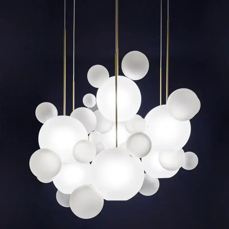 Modern 7 globe glass led chandelier living room light