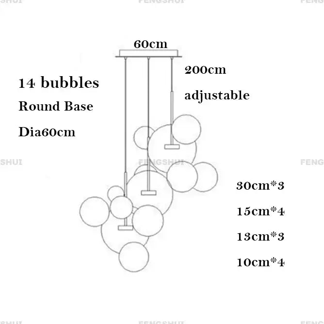 Modern 7 globe glass led chandelier living room light