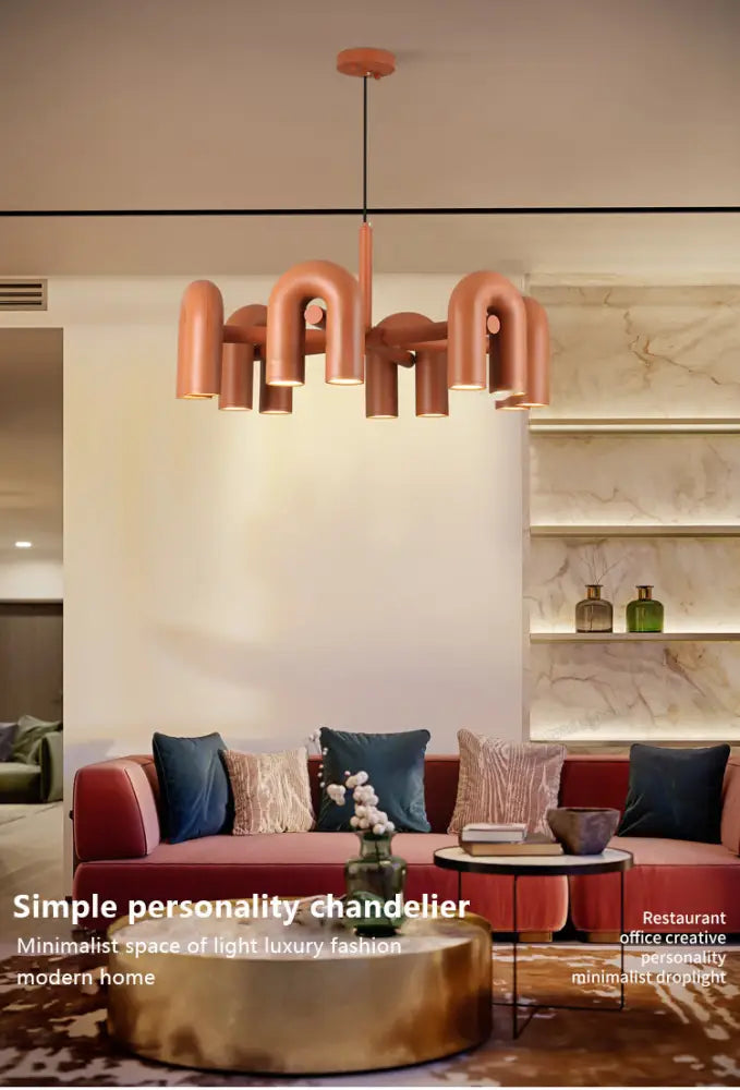Modern gray 4 light led ceiling chandelier living room pendant