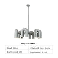 Modern gray 4 light led ceiling chandelier living room pendant