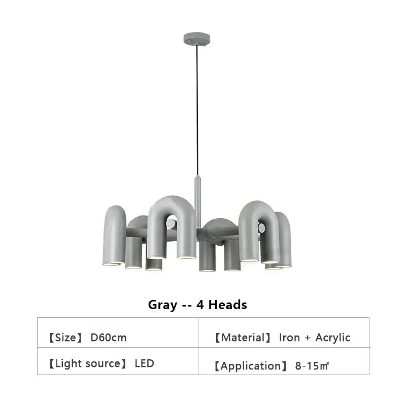Modern blue led ceiling chandelier for living room