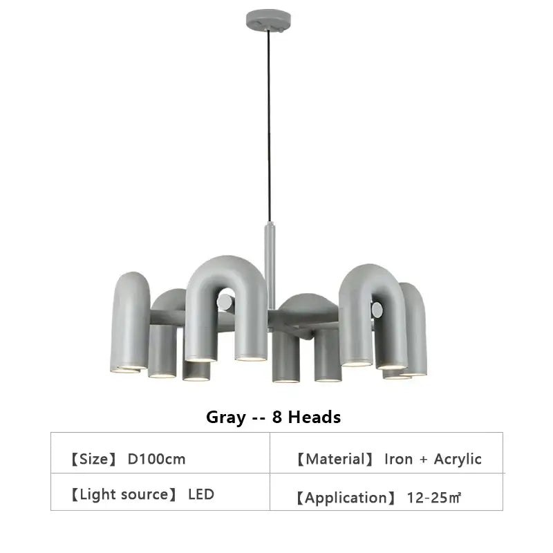 Modern blue led ceiling chandelier for living room