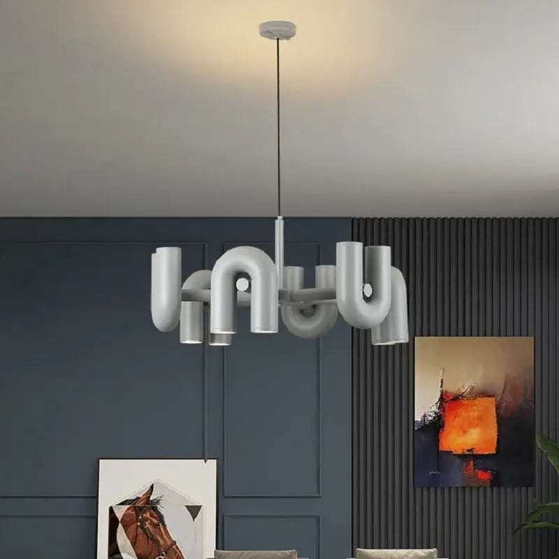 Modern blue led ceiling chandelier for living room