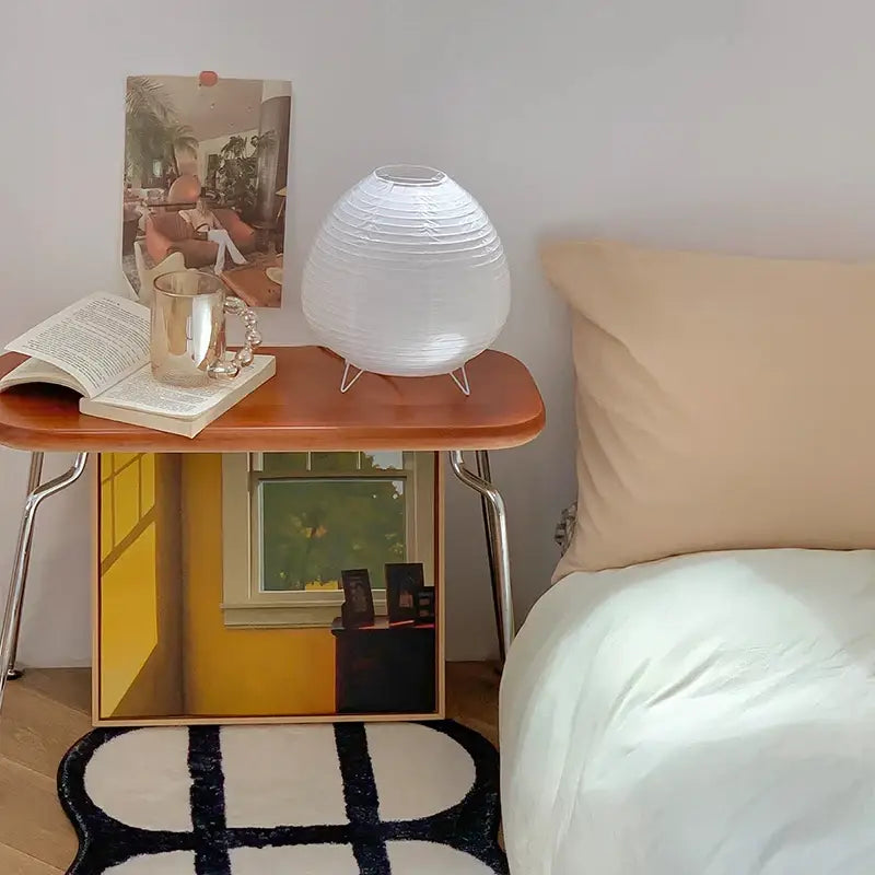 Wabi sabi white paper led table lamp bedroom lantern light