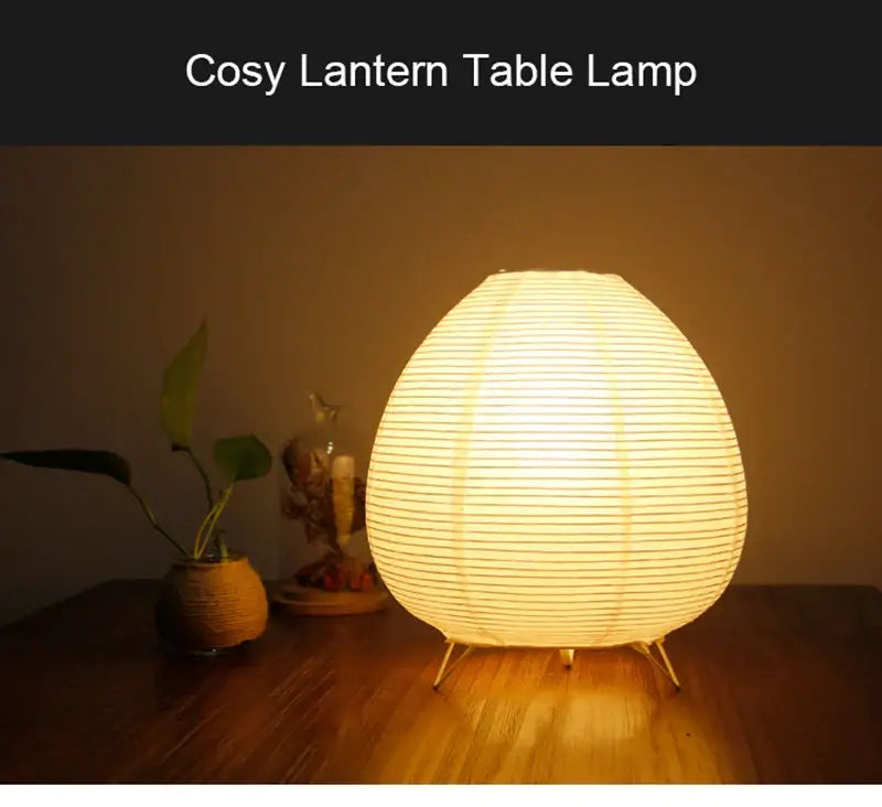 Wabi sabi white paper led table lamp bedroom lantern light
