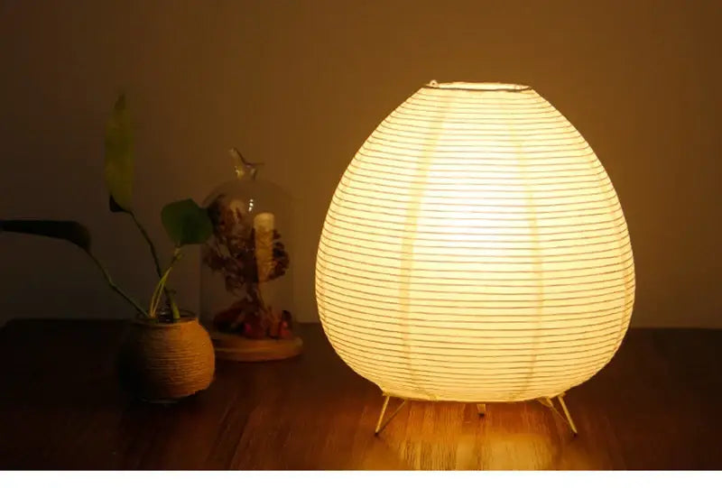 Wabi sabi white paper led table lamp bedroom lantern light