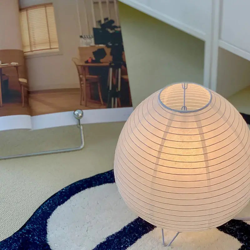 Wabi sabi white paper led table lamp bedroom lantern light