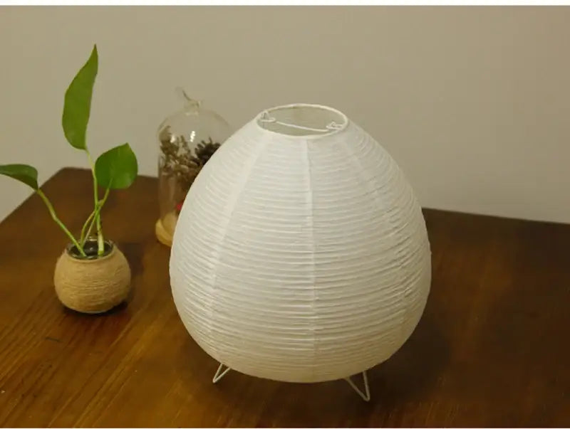 Wabi sabi white paper led table lamp bedroom lantern light