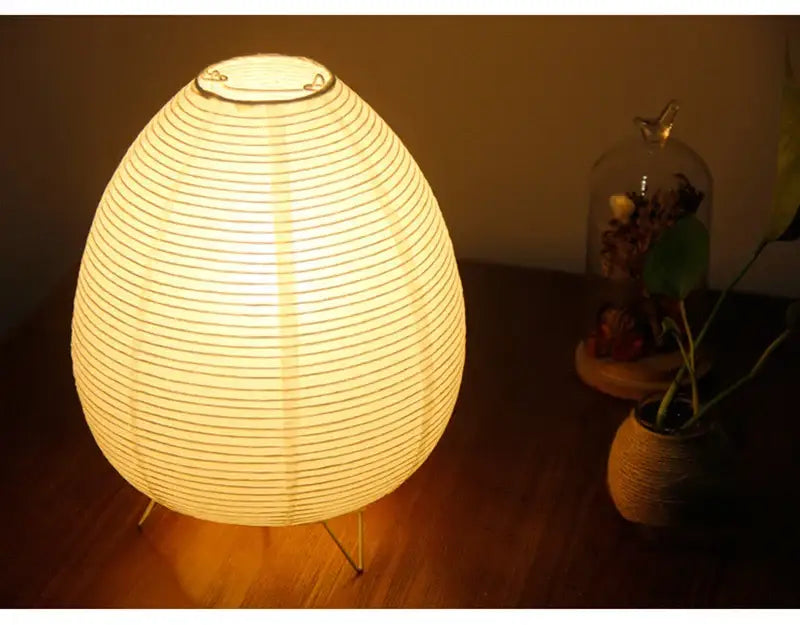 Wabi sabi white paper led table lamp bedroom lantern light