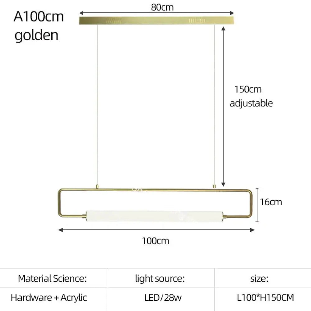 DecorBites™ Nordic Minimalist Bar Hanging Rectangular Frame Pendant Light