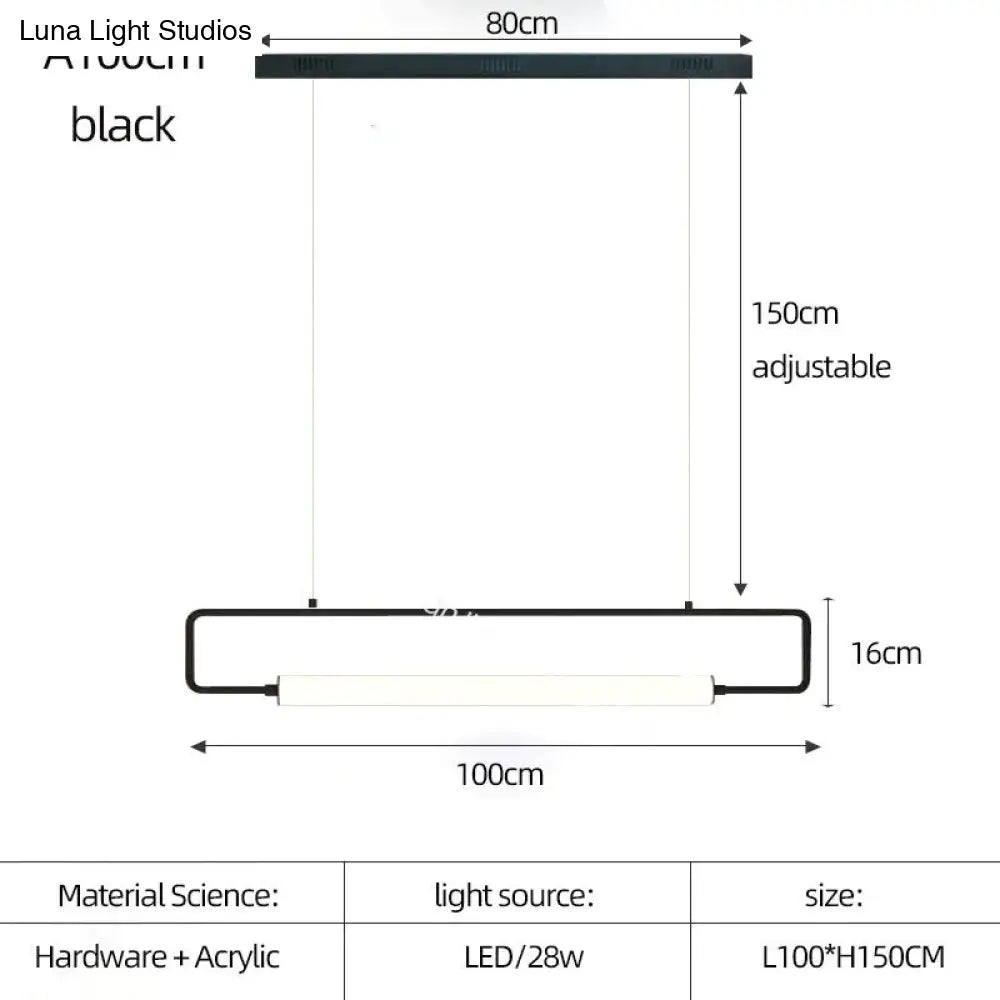 DecorBites™ Nordic Minimalist Bar Hanging Rectangular Frame Pendant Light