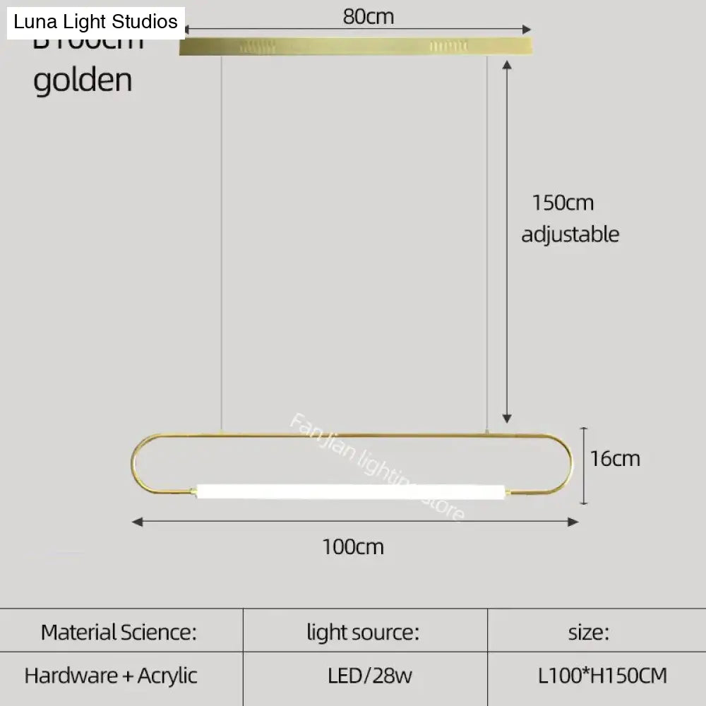 DecorBites™ Nordic Minimalist Bar Hanging Rectangular Frame Pendant Light
