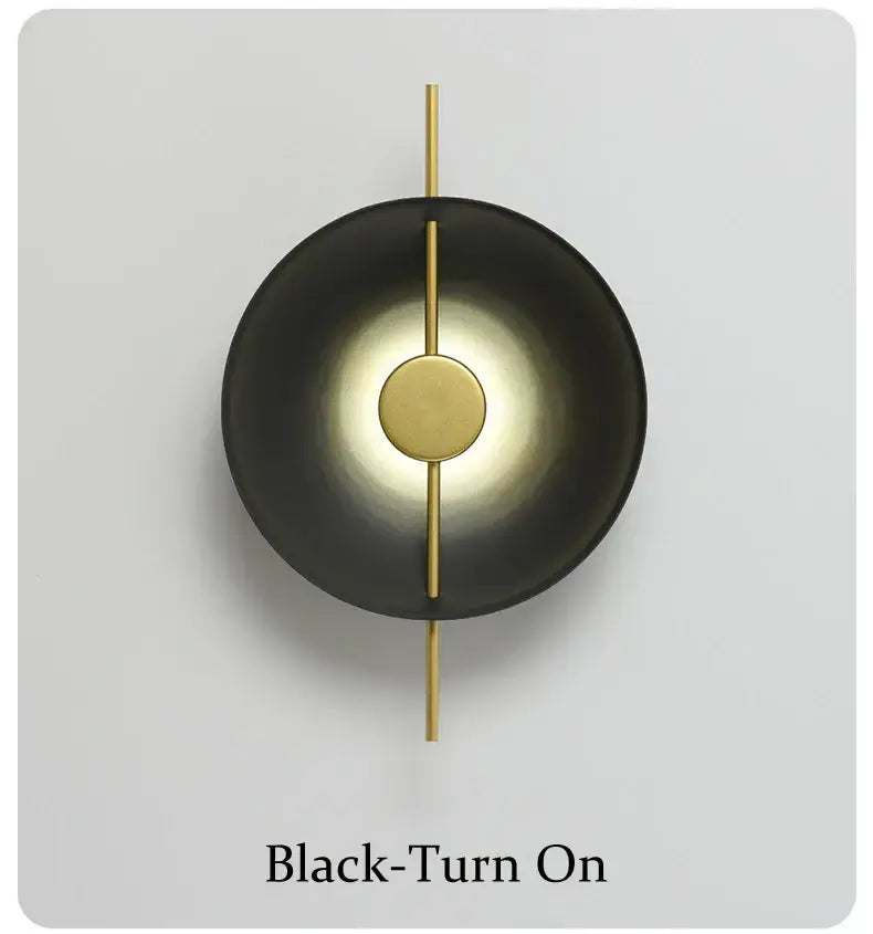 Minimalist matte gold and black modern wall sconce bedroom light