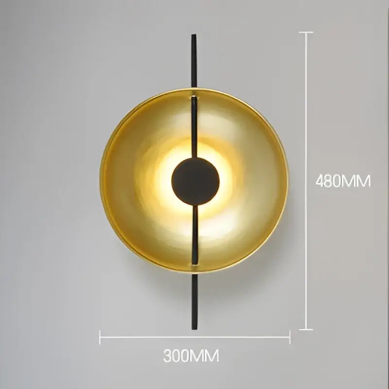 Minimalist matte gold and black modern wall sconce bedroom light