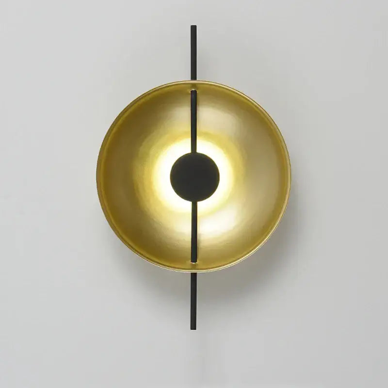 Minimalist matte gold and black modern wall sconce bedroom light