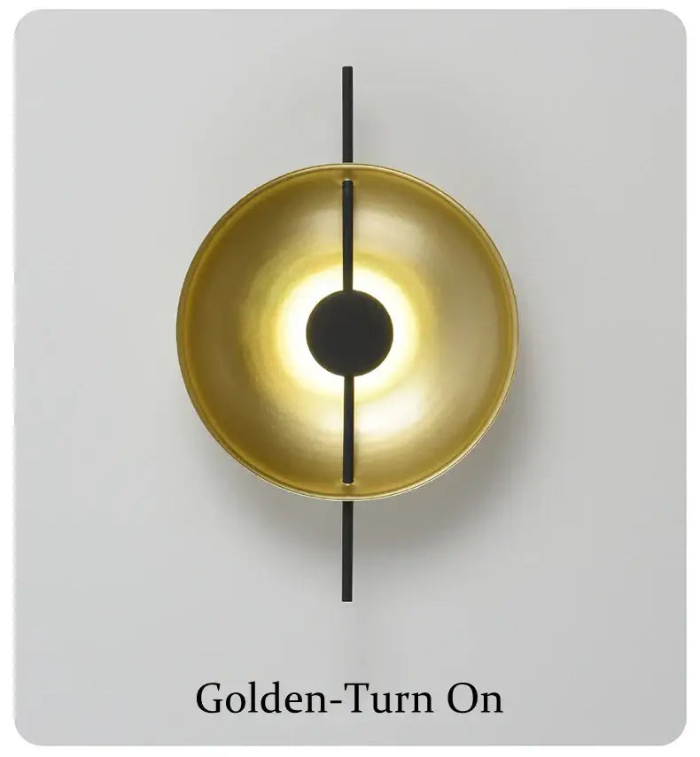 Minimalist matte gold and black modern wall sconce bedroom light