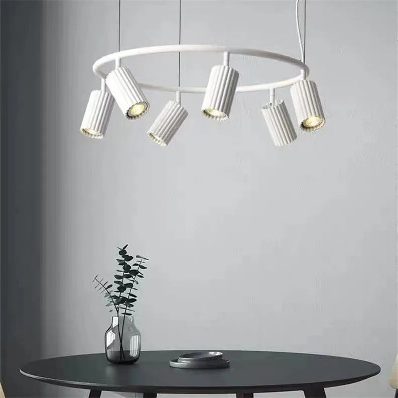 Modern natural wood donna circle chandelier for dining room kitchen