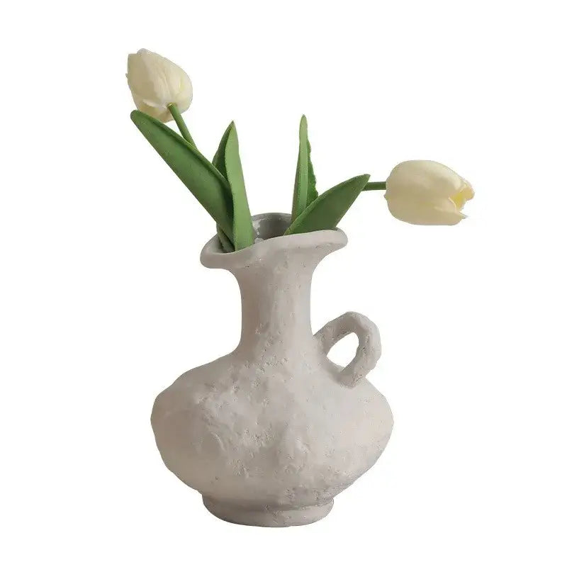 Nordic style ceramic flower pot set white living room vases