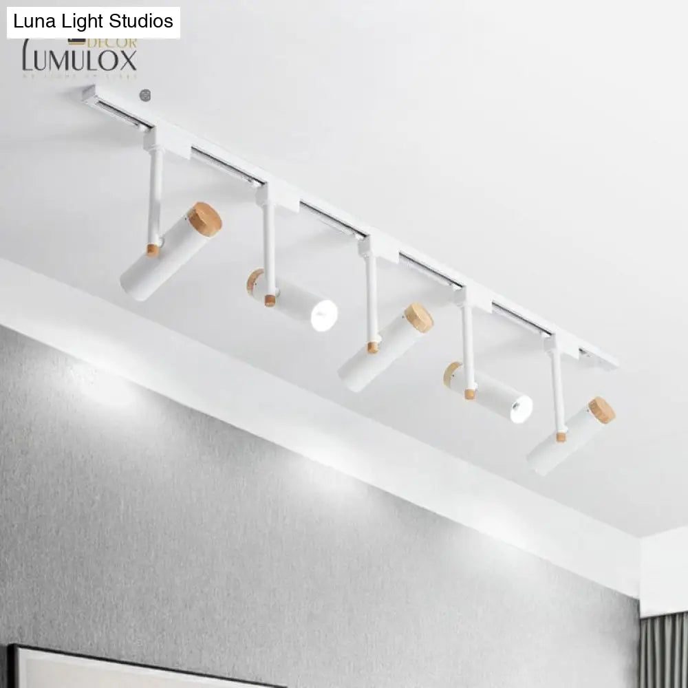 DecorBites™ Nordic Tubular Metallic Spotlight with Wood Cap