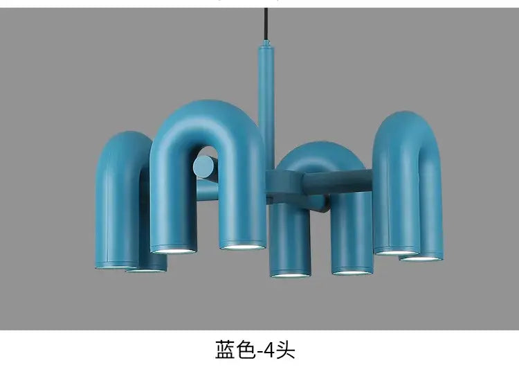 Modern gray eight u shape led ceiling chandelier living room