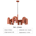 Modern red u shape led ceiling chandelier living room pendant light
