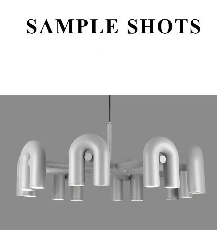 Modern gray eight u shape led ceiling chandelier living room