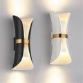 Modern curved black & white wall lamp – bedroom gold accent light