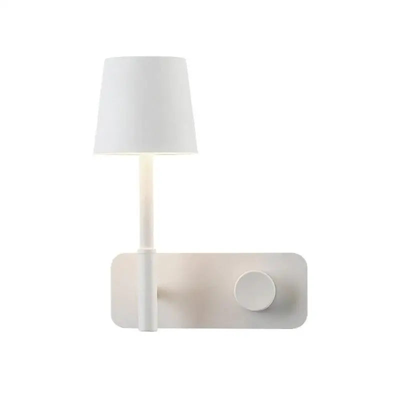 Minimalist white cylindrical nordic wall lights for bedroom
