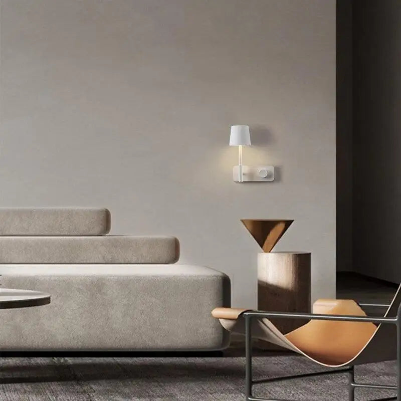 Minimalist white cylindrical nordic wall lights for bedroom