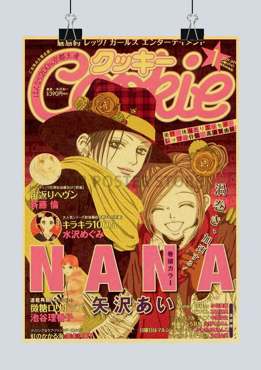 Nostalgic japan anime nana black kraft poster bedroom wall art